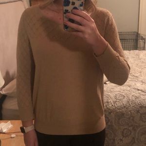 Tan Long-Sleeve Blouse